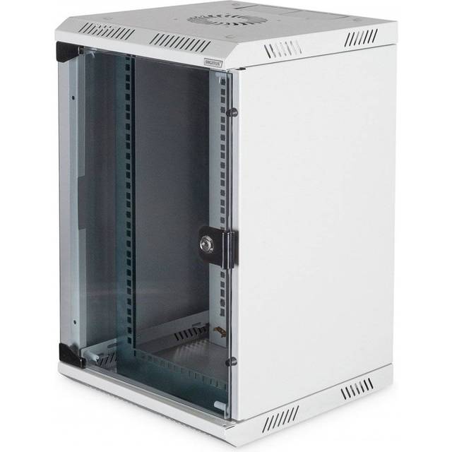10' and 19' combi wall mounting cabinet 10U horizontal (10'), 5U vertical (19'), grey