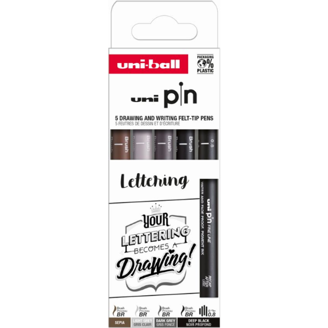 Pin Fineliner 5-set Lettering