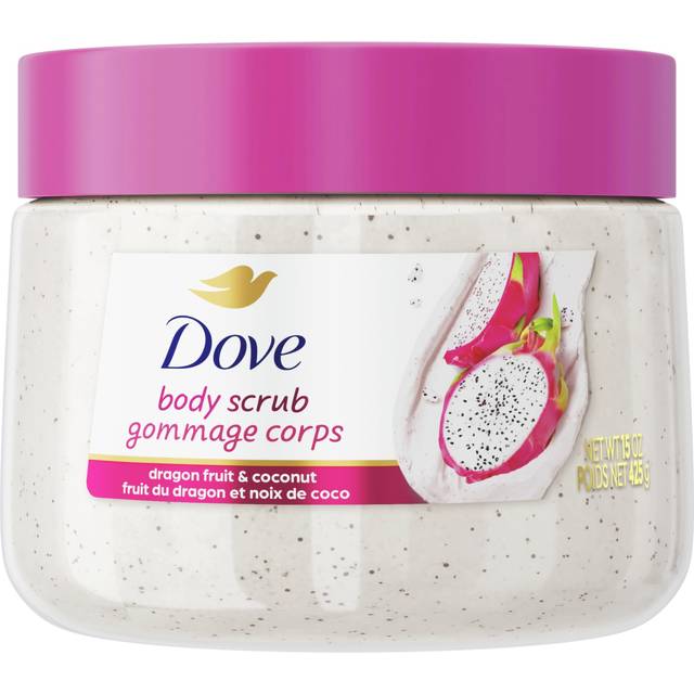 Dove Body Scrub Dragon Fruit & Coconut Cream For SIlky Smooth Skin Body Scrub Exfoliates and Provides Lasting Nourishment 15 oz