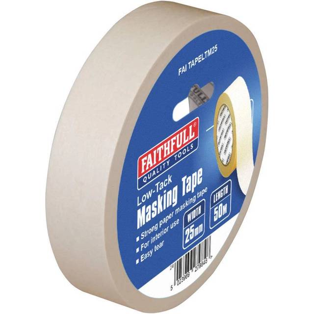 Faithfull 00542550TB Low Tack Masking Tape 25mm x 50m