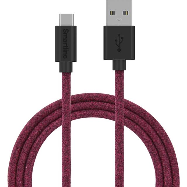 Smartline USB-C Kabel 2m Fuzzy Mörkgrön