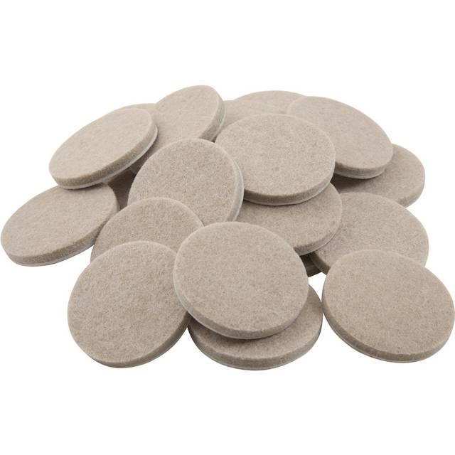 "SoftTouch 1 1/2"""""""" Round Heavy-Duty Self-Stick Felt Furniture Pads - Protect Surfaces from Scratches & Damage  Beige (24 Pack)"