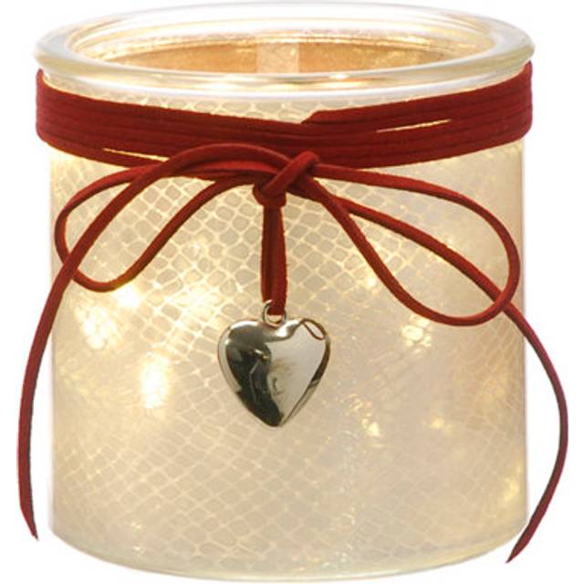 Battery Operated Glass Lantern (10cm H x 10cm W x 10cm D)