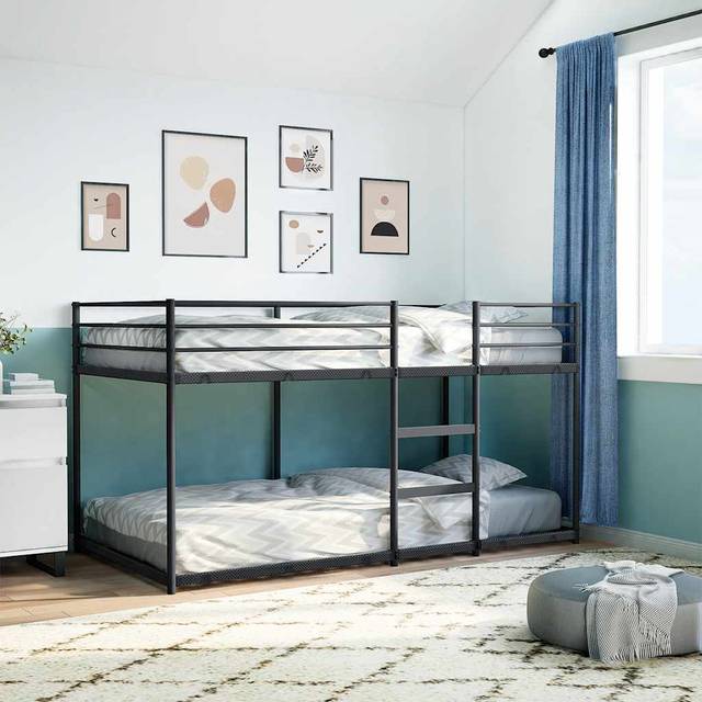 Vidaxl Steel Bunk Bed Without Mattress - Black (Small Single (2&#39;6))
