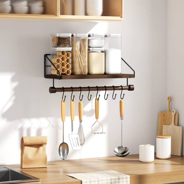 Wall Mounted Floating Shelf - Dark Brown