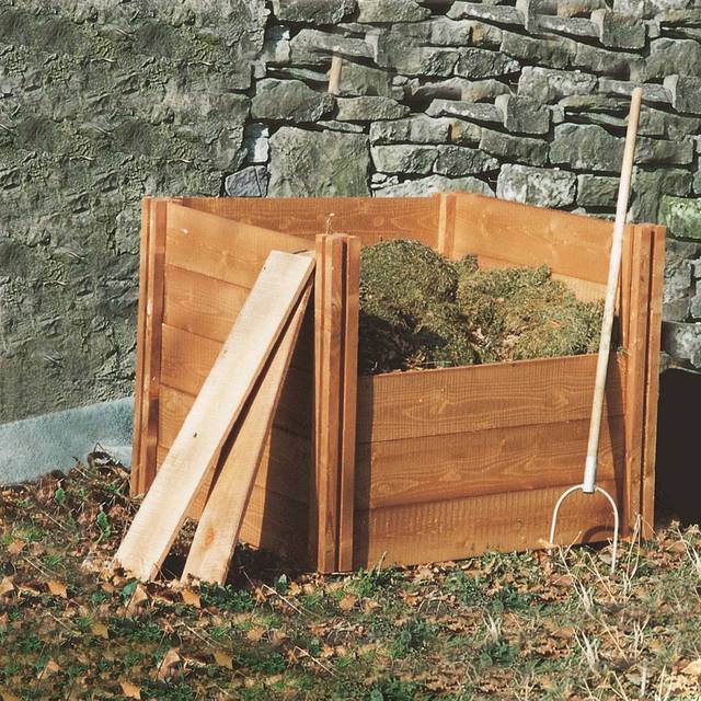 573 l Wood Compost Bin - Brown
