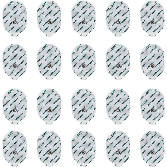 20 Pcs TENS EMS Snap On Electrode Pad with Super Gel