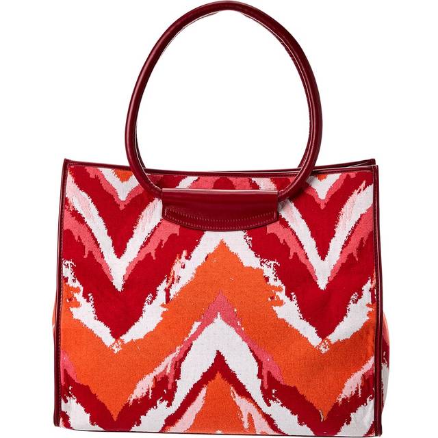 M Missoni Leather-Trim Shopping Bag