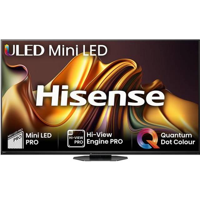 65" HISENSE 65U8NQTUK Smart 4K Ultra HD HDR Mini LED TV with Amazon Alexa, Silver/Grey