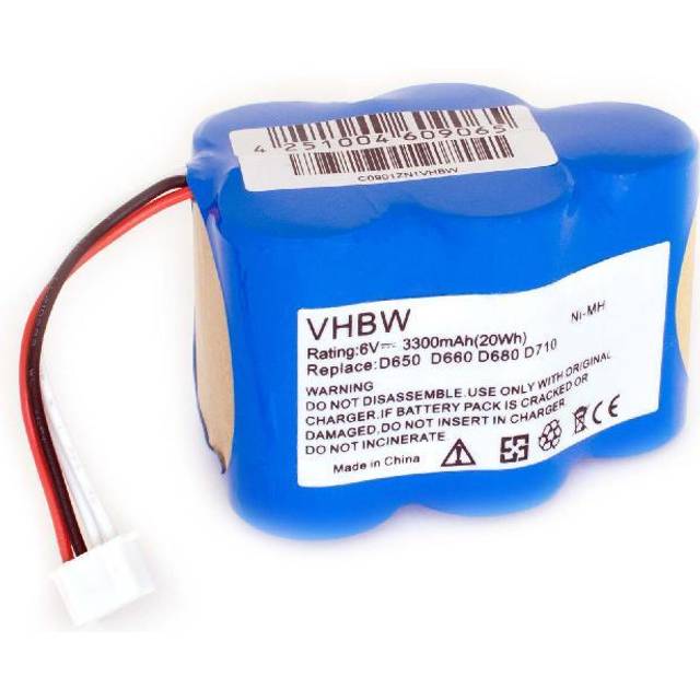 1x Battery compatible with Ecovacs Deebot D73, D76, D710, D720, D730, D760 Home Cleaner (3300mAh, 6 v, NiMH) - Replacement for 205-0001, 945-0005,