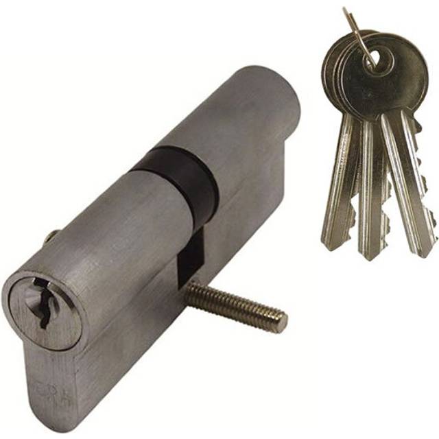 ERA 6 Pin Euro Double Cylinder 35-45mm Nickel in Silver Brass