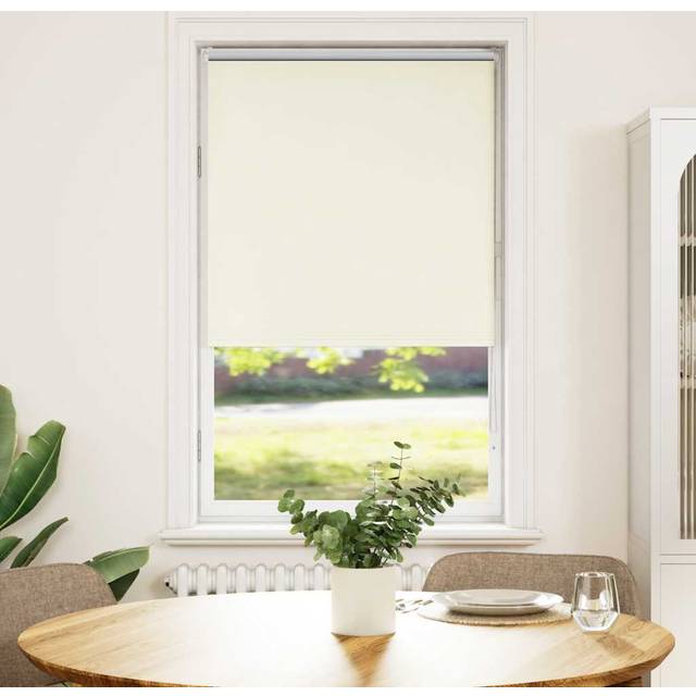 vidaXL Roller Blind Blackout Off White 70x130 cm Fabric Width 65.7 cm Polyester