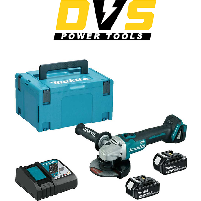 Makita DGA506RMJ 18v Cordless Brushless 125mm Angle Grinder Lithium - 2 x 4.0ah