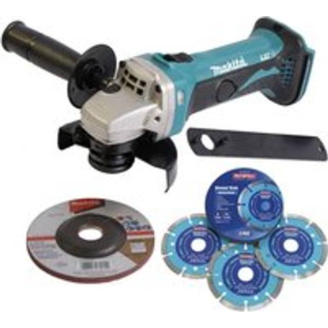 Makita - DGA452Z Cordless 18v 4.5'' 115mm Angle Grinder Lithium Ion + X3 Blades