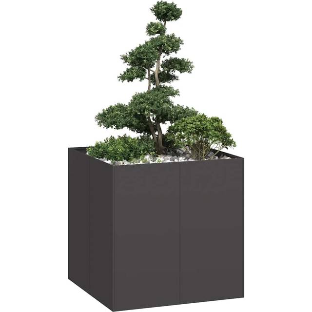 vidaXL Planter Black 80x80x80 cm Steel