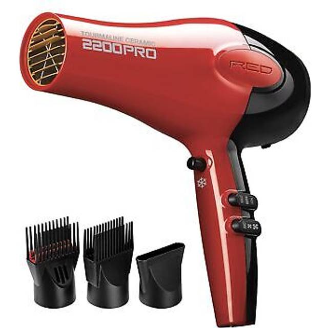 RED by Kiss Tourmaline Ceramic 2200W PRO  Professional Hair Dryer with Extra Combs FrizzFree Hair Six Heat Settings Blow Dryer