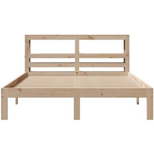 Bed Frame with Headboard without Mattress White 135x190 cm Double Vidaxl