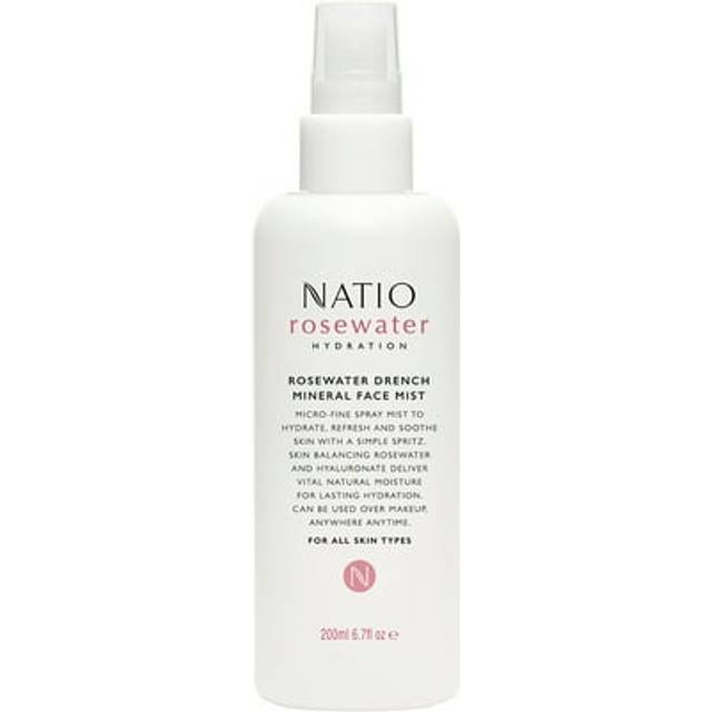 Natio rosewater hydration drench mineral face mist 200ml brand no lid