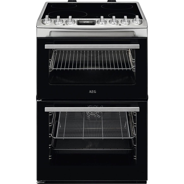 AEG 6000 Series CCX6740ACM 60cm AirFry Double Oven Ceramic Electric Cooker - Stainless Steel