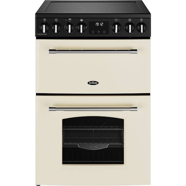 Belling Farmhouse 60cm Electric Ceramic Hob Range Cooker, Cream