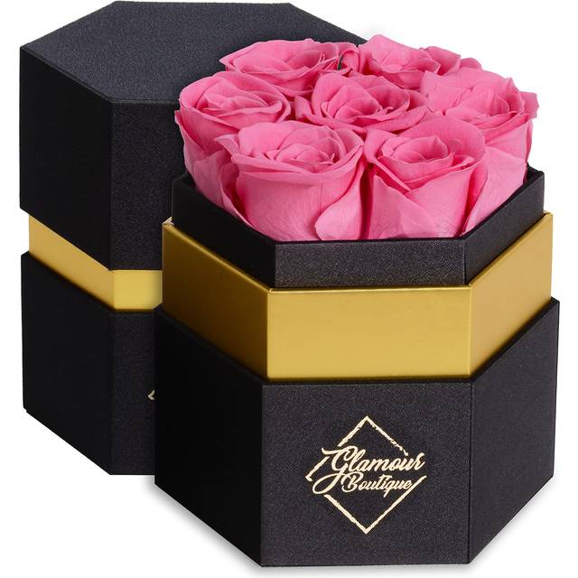 GLAMOUR BOUTIQUE Single Forever Purple Rose Box - Preserved Roses in a Box  Immortal Roses in a Box That Last A Year - Eternal Rose Preserved Flowers