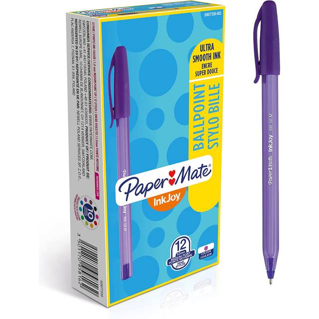 Paper Mate InkJoy 100ST Ballpoint Pen  Medium Point (10mm)  Violet  12 count