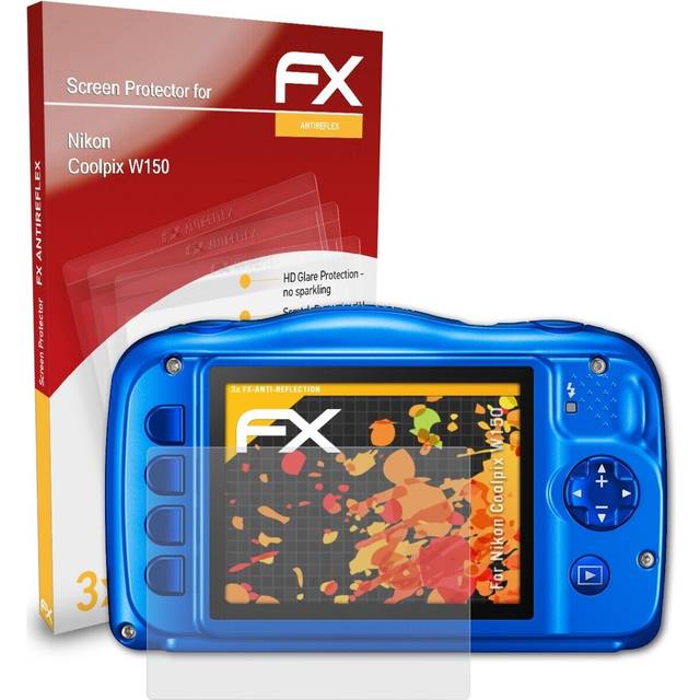 Atfolix 3x screen protection film for nikon coolpix w150 matt&shockproof
