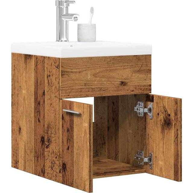 vidaXL 2 Piece Bathroom Furniture Set Old Wood Engineered Wood - Brown