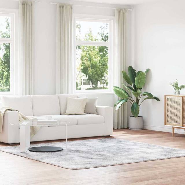 vidaXL Shaggy Rug High Pile NAVARRA Light Grey 240x240 cm Polyester