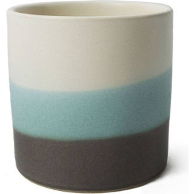 12cm Blue Sand Stripe Ceramic Planter