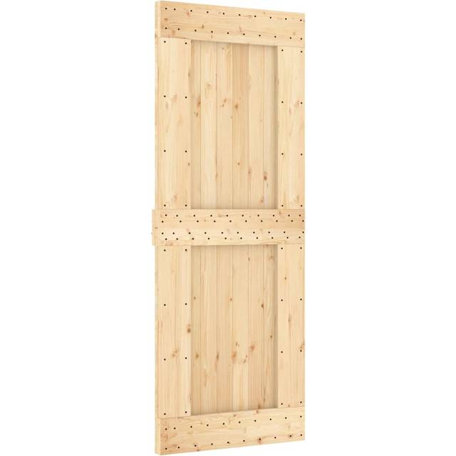 Skjutdörr med beslag 80x210 cm massiv furu