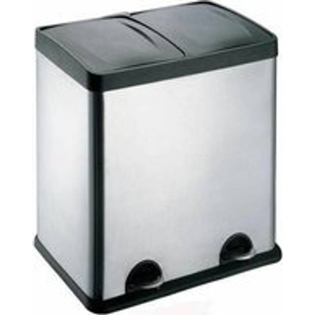 Recycling Bin with Lids for Kitchens / 60 Litre Capacity / 2 Compartments Waste Separation (60L) - Evre