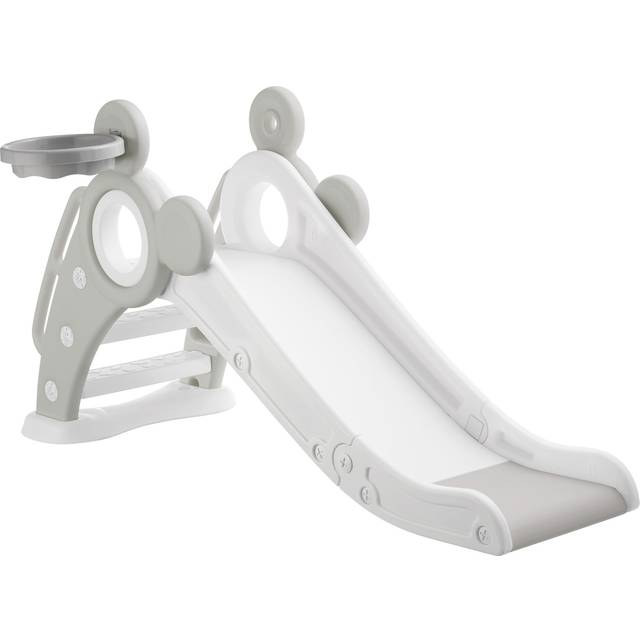 Children's Slide Joy - with basketball hoop, foldable, indoor and outdoor use, load capacity 50 kg - grey