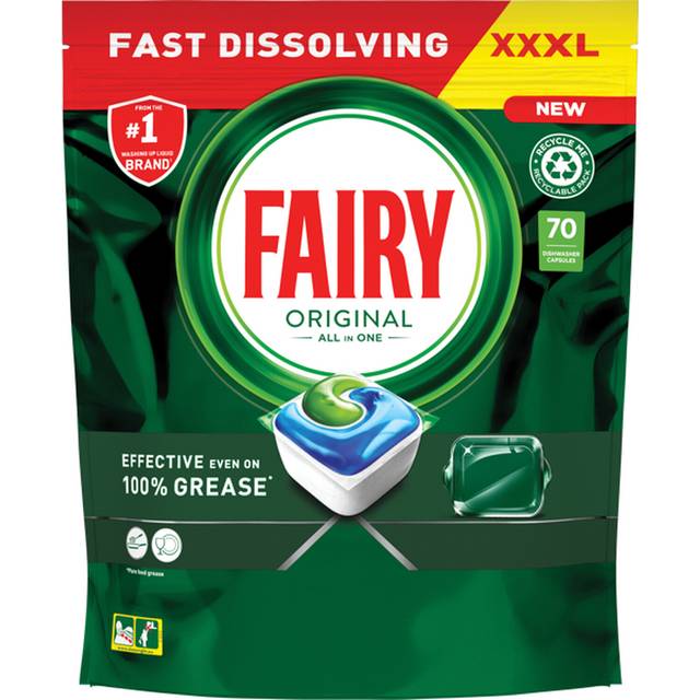 Pack of Fairy All In One Dishwasher Tablets - 70