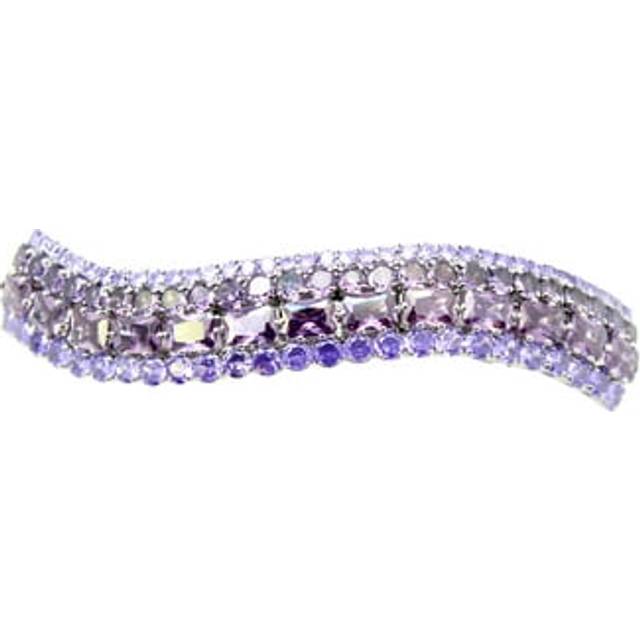 Faship Gorgeous Purple CZ Crystal S Shape Barrette Clip