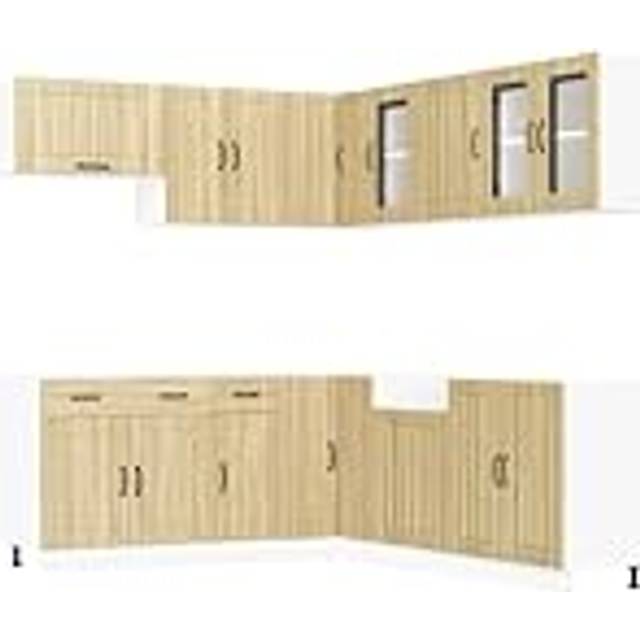 vidaXL 11 Piece Kitchen Cabinet Set Lucca Sonoma Oak Engineered Wood - Brown