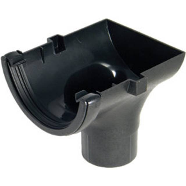 FloPlast Cast Iron Effect Half Round Gutter Stopend Outlet - 112mm