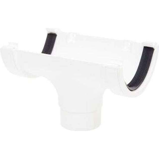 FloPlast Half Round Gutter Running Outlet - 112mm White