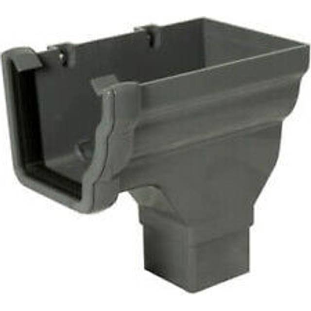 FloPlast Ogee Gutter Stopend Outlet Right Hand - 110mm x 80mm White