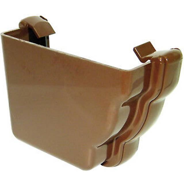FloPlast Ogee Gutter External Stopend Left Hand - 110mm x 80mm Brown