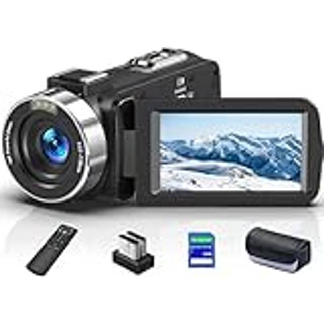 8K 64 MP videokamera 18X digital zoom YouTube vlogging kamera webbkamera IR Night Vision WiFi 3.0 tum Touch Screen Camcorders med mikrofon, 32G SD-kort, fjärrkontroll och 2 batterier