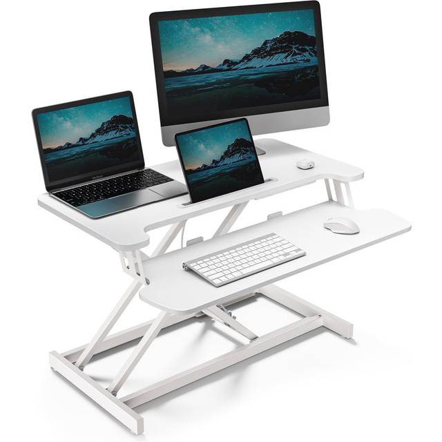 Dark Wood Standing Desk Converter