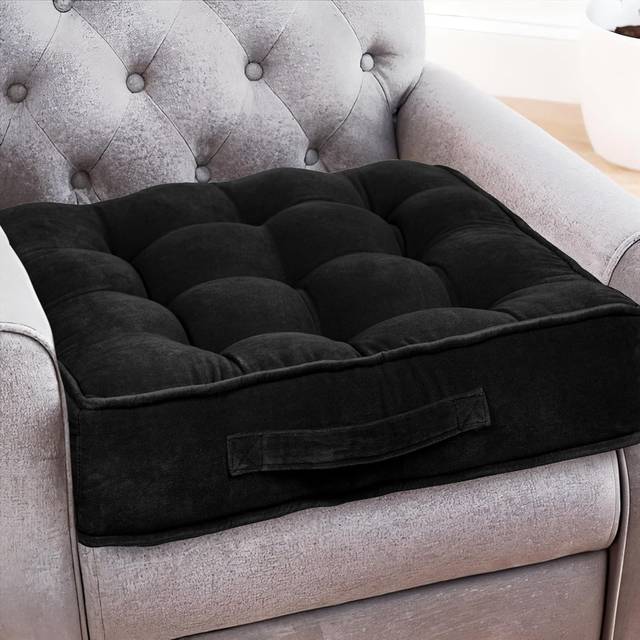 Barraza Cotton Indoor / Outdoor Sqaure Cushion Pad - Black (50cm H X 50cm W X 10cm D)