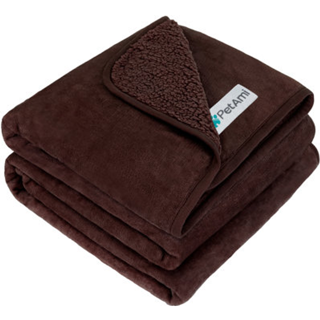 PetAmi Waterproof Dog Blanket for Medium Large Dogs  Pee Proof Pet Blanket Sherpa Fleece Crate Cover  Reversible Cat Throw Bed Kennel Protector  Soft