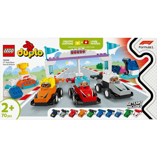 LEGO® DUPLO® Town F1® Team Race Cars & Drivers Building Toy for Family Fun 10445