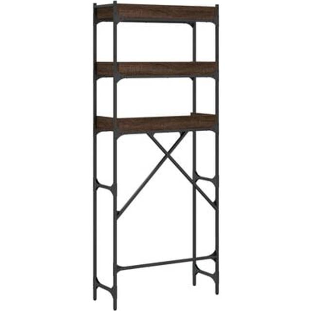vidaXL Tvättmaskinhylla brun ek 67x25x163 cm konstruerat trä