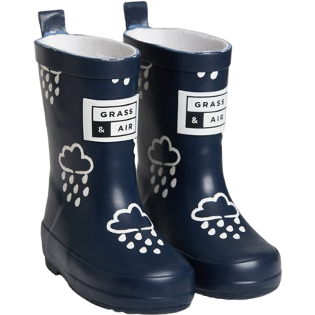 GRASS & AIR Kids Navy Colour Revealing Wellies 4 Infant