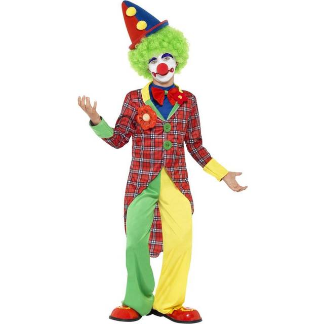 Smiffy's Children's Clown Costume, Jacket, Trousers, Mock Shirt & Bowtie, Ages -