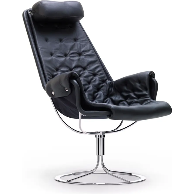 DUX - Jetson Classic Soft Läder Brun - Snurrfåtöljer - Bruno Mathsson - Brun - Läder/Naturmaterial/Metall/Syntetiskt
