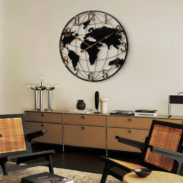 Anjanie Wall Clock - Black;Gold (Medium)